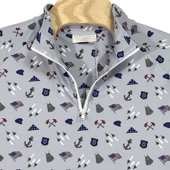 Smith & Quinn Custom Polo Shirt LS Men’s XL Blue Armed Forces Police Fire Print - Picture 3 of 11